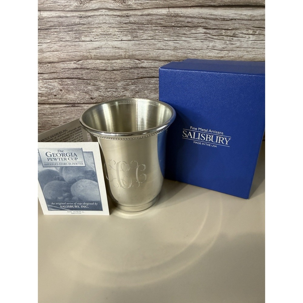 Salisbury Pewter Engraved CCC ~Georgia Pewter Cup 12oz With Box